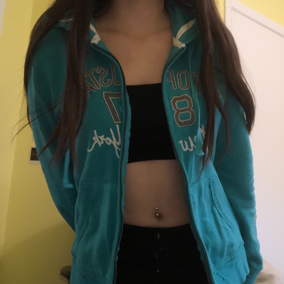 y2k turquoise hoodie - Picture 2 of 2